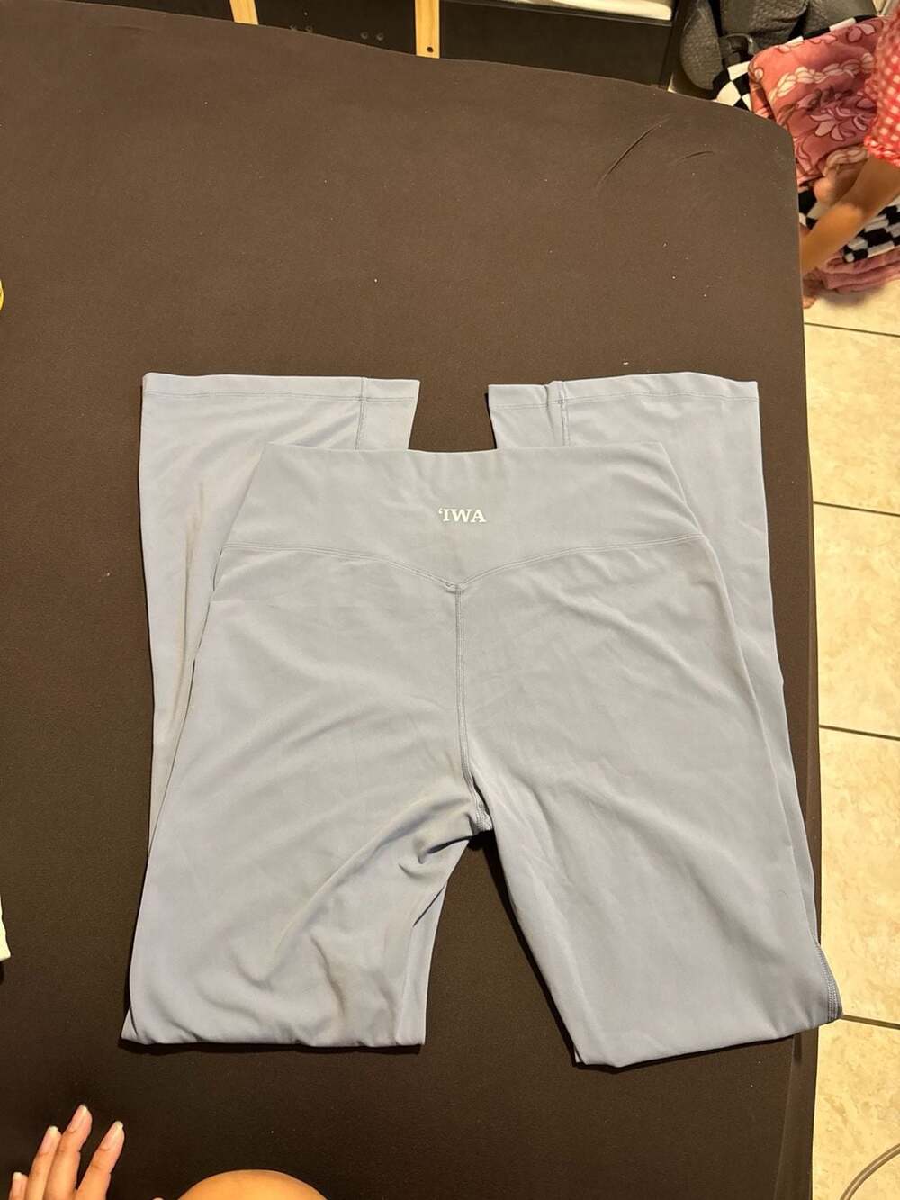 'Iwa Company Crossover Flare Leggings Light Blue Size XXL